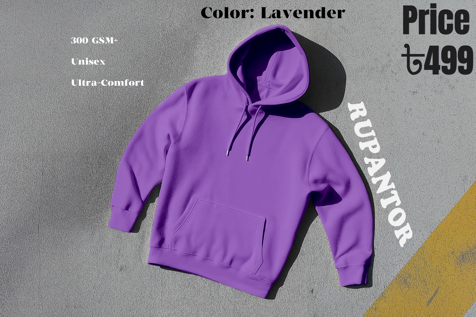 Lavendar Solid Hoodie